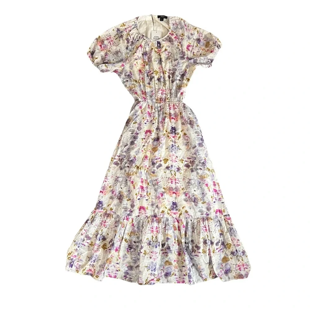 J. Crew x Flora Obscura Cutout‎ Dress Kaleidoscope Floral Boho Indie Whimsical 6